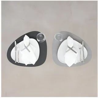 LIND DNA Platzset Tischset Curve wendbar anthrazit/hellgrau grau