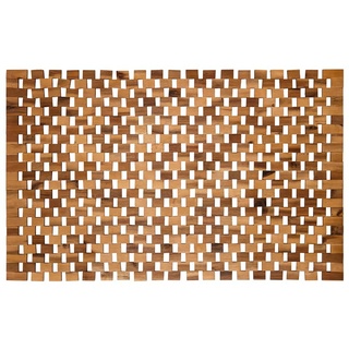 PANA eco Badematte Holz • Fußmatte 100% Akazienholz • Badvorleger Holz rutschfest • Holzmatte aus Echtholz • Größe: 50 x 80 cm