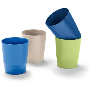 Tchibo - 4 Kunststoff-Trinkbecher - dunkelblau