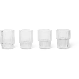 Ferm Living - Ripple Trinkgläser small (4er-Set), clear