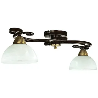 Licht-Erlebnisse Deckenleuchte AURORA, ohne Leuchtmittel, Deckenlampe Shabby Chic Metall Glas Landhaus Design schwarz