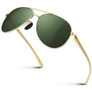 luxuskollektion Sonnenbrille Herren Al-Mg Rahmen Polarisiert Fliegerbrille UV400 CAT3