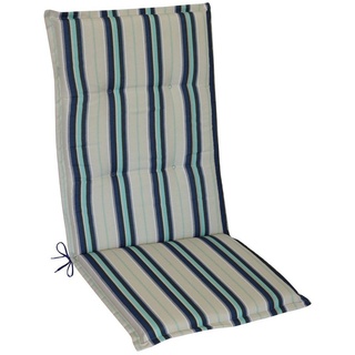 RelaxXL Hochlehnerauflage Comfort, (1 St), 118x50x5cm, UV-Schutz, Leicht, Hoher Komfort blau|weiß