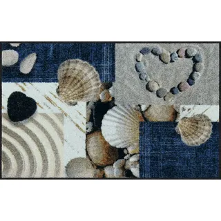 Erwin Müller Fußmatte Fußmatte, eckig, Höhe: 7 mm, gemustert: Strand beige|blau 75 cm x 120 cm x 7 mm
