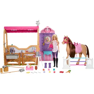 Barbie Pferdestall-Spielset mit Puppe und Zubehör Mehrfarbig HXJ44