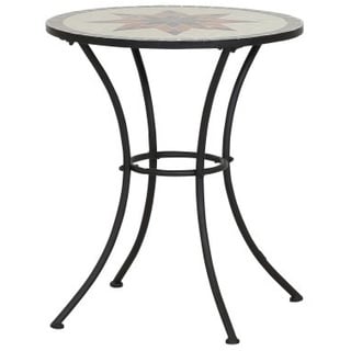 Siena Garden Tisch Stella, Ø60x71cm, Gestell: Stahl, pulverbeschichtet in schwarz matt, Fläche: Mosaik,Tischplatte: Keramik