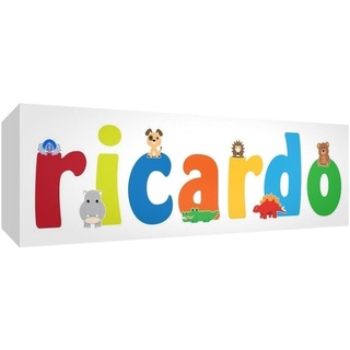 Little Helper Leinwand-Nursery mit Frontblende, Position personalisierbar mit Namen kinderleicht Ricardo 15 x 42 x 4 cm mehrfarbig