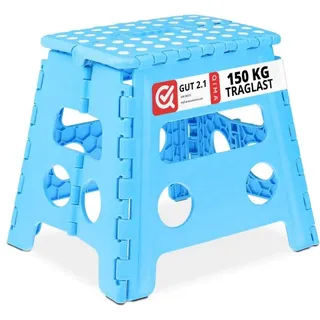 Relaxdays Klapphocker faltbar L Blau Weiß,Hellblau