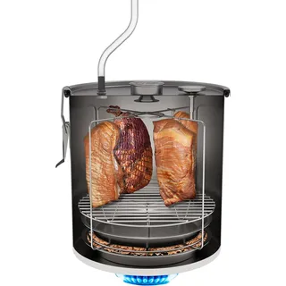 BROWIN Räucherofen im Topf 330115 | 18 Liter | Räucherkammer für Gasherde | 5kg Heimräucherofen Set mit Thermometer