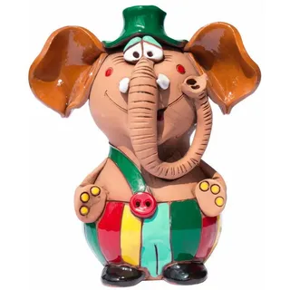 Kaufhaus le petit Tierfigur Zaunhocker Gartenstecker Deko Elefant Keramik Skulptur Figur Objekt, Dekofigur aus Keramik