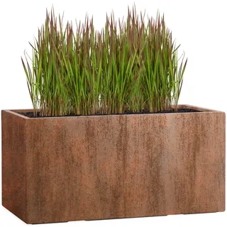 Pflanzwerk Pflanzkübel TUB in Rost 30x60x30 cm – Blumentopf groß für außen mit 49 Liter, Pflanzentopf für Terrasse, Balkon & Garten