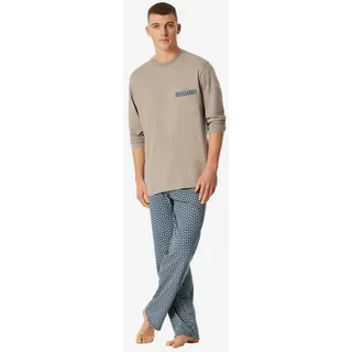 SCHIESSER Pyjama Comfort Braun/Grau 48