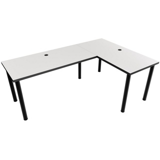 MÖBELSYSTEM Gamingtisch Großer Gaming Schreibtisch, beidseitig montierbar, weiß (Packung, 1 Tisch), Breite 160 cm weiß