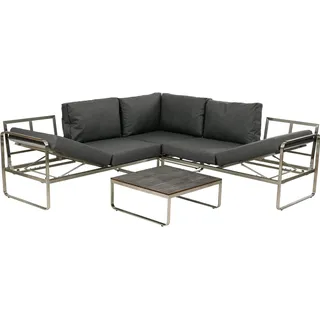 Greemotion Loungegruppe Boston anthrazit, silber Metall, 15-teilig