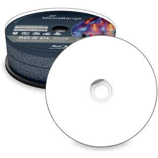 MediaRange BD-R Dual Layer 50GB 6x bedruckbar, 25er Cakebox