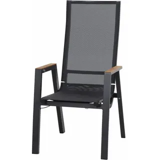 Siena Garden Rondo Relax Move Sessel Hochlehner Aluminium matt-anthrazit Armlehnen Teak M21920