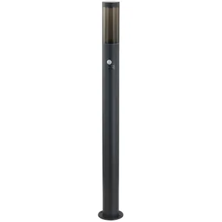 Lindby Außenleuchte Statius mit Bewegungsmelder (spritzwassergeschützt (Modern) in Schwarz aus Metall (1 flammig, E27) - Wegeleuchte Pollerleuchte Wegelampe Sockelleuchte