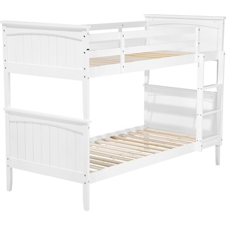 Beliani, Kinderbett, Hochbett Holz mit Bettkasten weiß 90 x 200 cm RADON (90 x 200 cm)