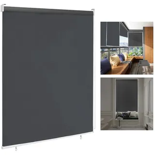 LARS360 Außenrollo Balkon Außenrollo Senkrechtmarkise Rollo Beschattung Balkonrollo Sichtschutzrollo Außensonnenschutz Sonnenschutz UV-Schutz (180 x 240 cm, Anthrazit)