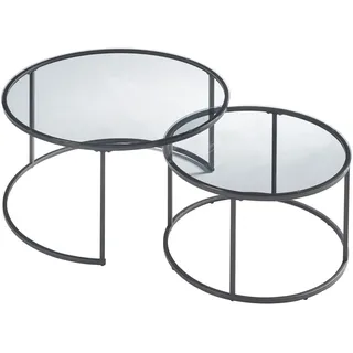 [en.casa] Kokkola Grau Metall 60 x 60 x 39 cm