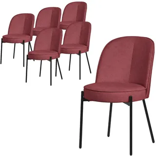 ML-Design Esszimmerstuhl Polyester Rot 6er Set