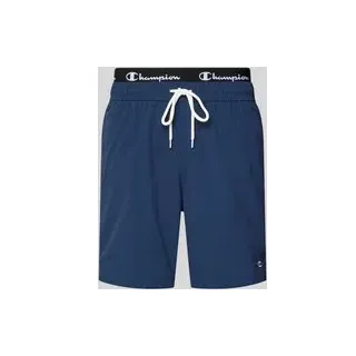 Badehose mit Label-Details und Gesäßtasche, Marine, XL