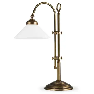 Helios Leuchten Schreibtischlampe Tischleuchte Messing antik vintage, Leselampe Nachttischlampe, Handarbeit echtes Messing braun