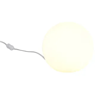 Reality Leuchten LED Nachttischlampe, Dimmfunktion, LED wechselbar, über Schalter in 3 Stufen dimmbar, warmweiß, kleine Glas-kugel Kugelleuchte innen für Fensterbank, Couchtisch Ø20cm weiß