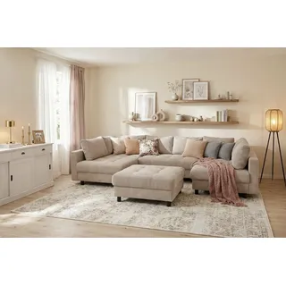 Collection AB Wohnlandschaft Polyester U-Form 3-Sitzer braun