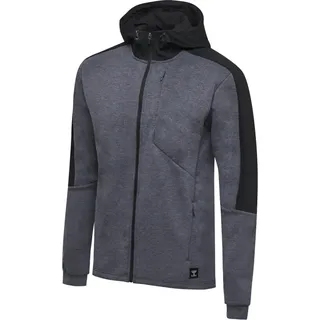hummel hmlTROPPER Freizeit Kapuzenjacke Herren black iris melange S