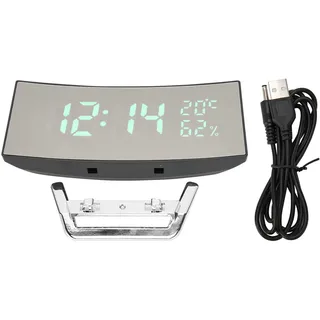 Tnfeeon Digital Alarm Clock Curved Screen Smart Light Sensor LED Clock 12/24H Display Mode for Bedroom Office Dorm