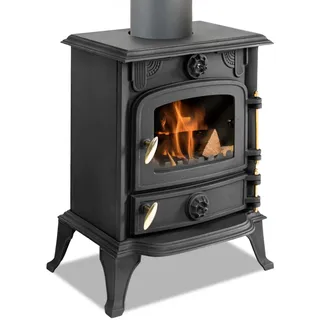 ECOfoxx Gusskaminofen Modell JA013 Stahl Schwarz