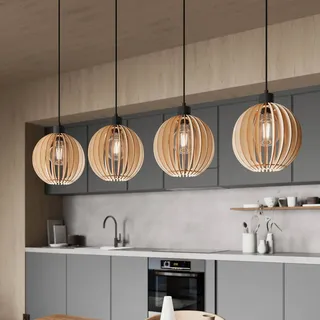 Hängelampe Clay MCJ, dimmbar, Holz hell, für Wohn- / Esszimmer, Holz, Skandinavisch, Pendelleuchte - 117 cm - 23 cm - 150 cm