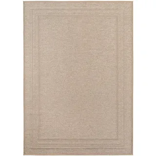 KADIMA DESIGN Teppich Outdoor VENTOUX in Beige, mit Bordüre, 80 x 250 cm