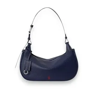 Polo Ralph Lauren für Damen. 428P01440004 Polo Play Schultertasche aus marineblauem Leder (OSFA), Lässig