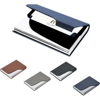 Visitenkartenetui, luxuriöses PU-Leder Premium Visitenkartenhalter, mit Magnetverschluss, zur Schonenden ​Aufbewahrung Ihrer Karte, Visitenkartenhalter für Damen und Herren (Blau)
