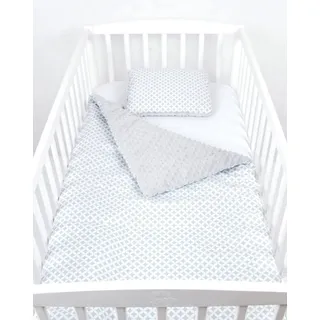 Babylux Babydecke Krabbeldecke Minky Kuscheldecke Decke 75 x 100 cm mit Kissen 30x35cm (23K. Grau + Marokko)