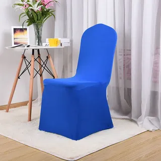 FANSU Stretch Stuhlhussen für Hochzeit, Bankett und Party Deko, Universal Einfarbig Stuhllehnen Lang Esszimmerstuhl Hussen Schwingstühle Waschbarer Elastische Stuhlhusse (Navy blau,6 Stück)