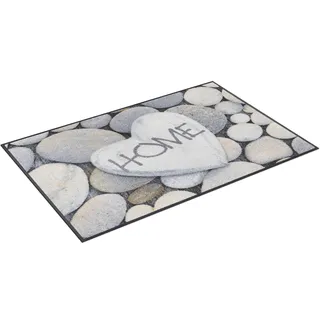 wash+dry  Kleen-Tex Fußmatte »Pebble Stones«, rechteckig, Schmutzfangmatte, Motiv Kieselsteine, mit Spruch, rutschhemmend, 53570329-15 grau 7 mm