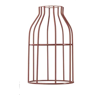 Hoopzi - Käfig - Lampenschirm aus lackiertem Stahl - Cage - Zur Abhängung, Tischlampe, Stehlampe, Wandleuchte - Kompatibel mit E27 Gewinde - Befestigungsring - Rot