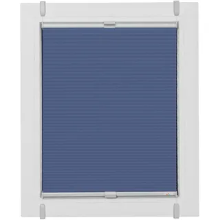 Plissee SUNLINES "Start-up Style Honeycomb", blau (dunkelblau, silberfarben, silberfarben), B:79cm H:165cm, Obermaterial: 100% Polyester, Plissees, verspannt mit Simply-Fix Klemmträger, Wabenplissee, nach Maß