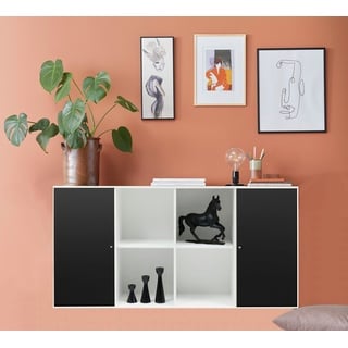 Hammel Furniture Sideboard Mistral Kubus, mit Türen, Wandmontage/stehend, Breite: 136 cm schwarz|weiß