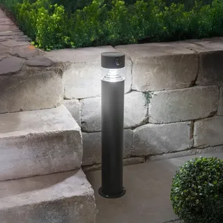 esotec Solar Pollerleuchte Edelstahl 49,5 cm inkl. Bewegungsmelder schwarz