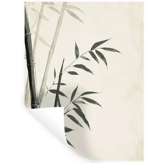 MuchoWow Wandsticker Japandi - Bambus - Beige (1 St), Wanddeko, Aufkleber, Wandtattoo, 90x120 cm beige 90 cm x 120 cm x 0.1 cm