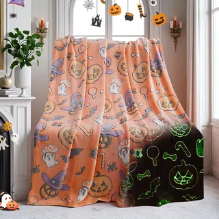 Kuscheldecke Kinder,Einhorn Decke Kuscheldecke, Einhorn Geschenke für mädchen Super Weiche und Warme Decke, Kuschelig Warme Geschenk Decke (Pumpkin, 150x200 cm)