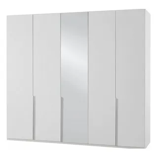 Wimex Kleiderschrank New York (New York, 1-St., Kleiderschrank mit Schubladeneinsatz) 225x58x208cm weiß 5-türig Spiegel weiß