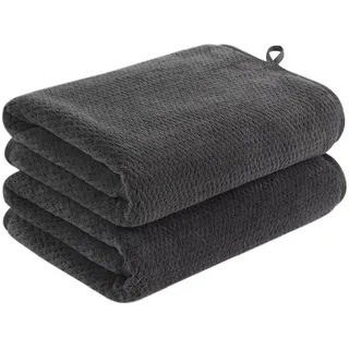 luxuskollektion Mikrofaser Handtuchset 4-tlg. schwarz