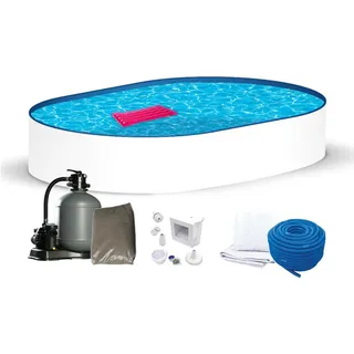 0.60mm / 1.20m / 4.90m x 3.00m Stahlwandpool Komplettset Oval
