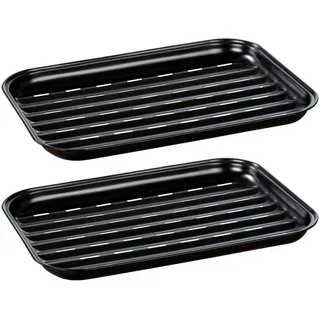 Wenko Grillschale 34,5 x 24,5 x 2,5 cm Edelstahl schwarz