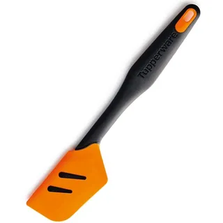 Tupperware Silikon Spatel 29,4 cm Grau - Doppelseitiger Kopf | Mischen, Auskratzen und Umfüllen ohne Zerkratzen, Platinsilikon ohne BPA, Hitzebeständig bis 100 °C, Spülmaschinenfest
